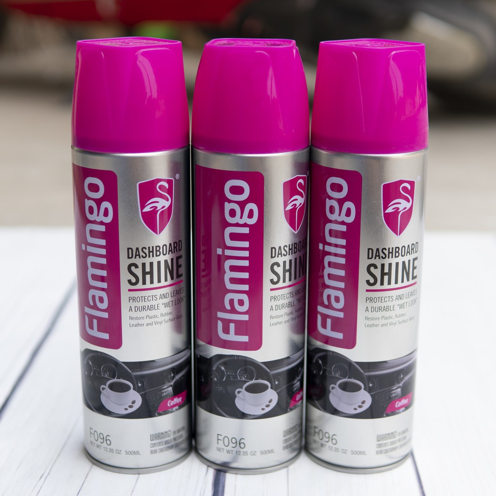 Chai xịt dưỡng bóng bảo vệ da và nội thất flamingo 500ml hương cafe, Dung dịch vệ sinh nội thất xe hơi hiệu quả