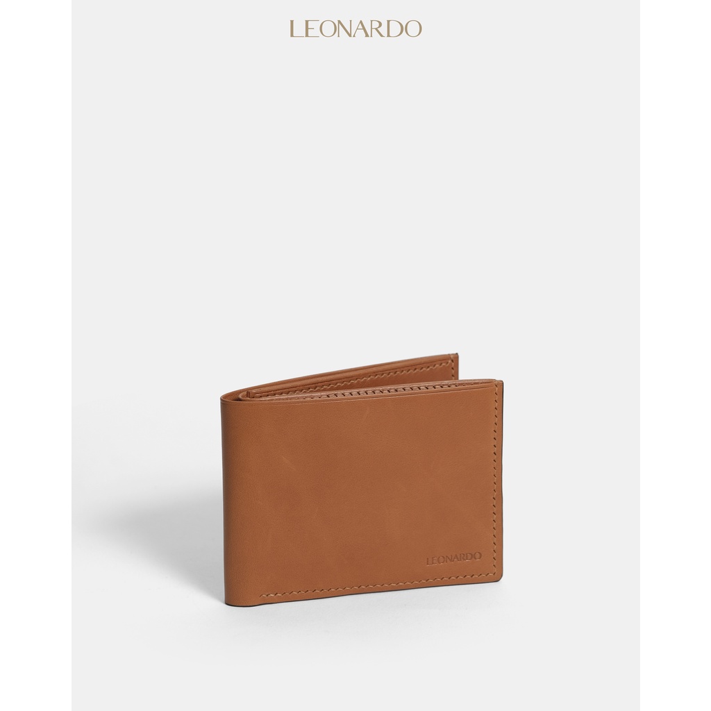 Ví da nam Leonardo Bifold Albert chất da Vachetta nhập khẩu