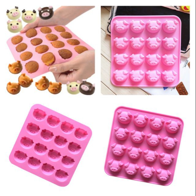 [HCM]Khuôn Silicon hình mặt heo Đổ Socola/ Thạch/ Đá/ Kẹochipchip/ Pudding