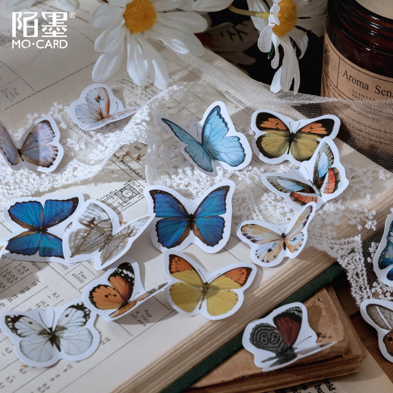 Bộ sticker/ Hình dán Kiểu Dáng Bươm Bướm 3D (46 Hình)