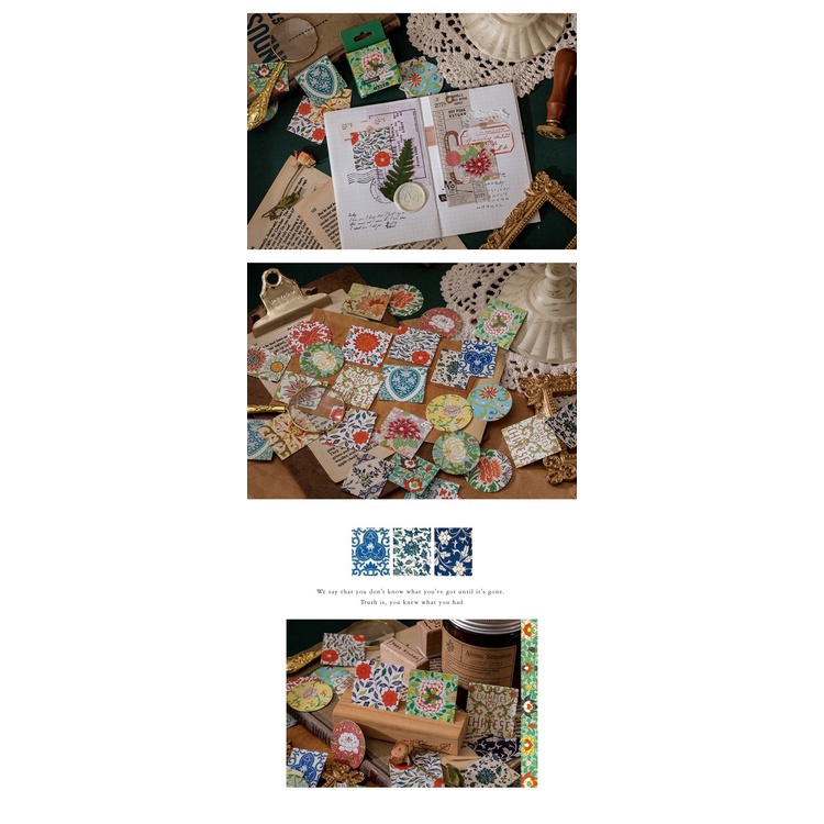 Bộ Sticker / Hình dán Hoa Cổ Điển (45 Hình)