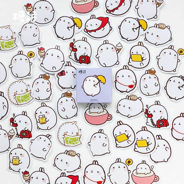 Bộ sticker/ Hình dán Hình Thỏ Xinh Xắn