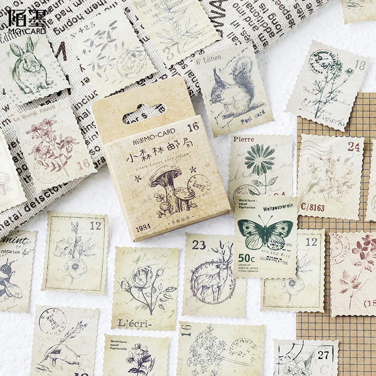 Bộ sticker / hình dán kiểu dáng hình lá tem