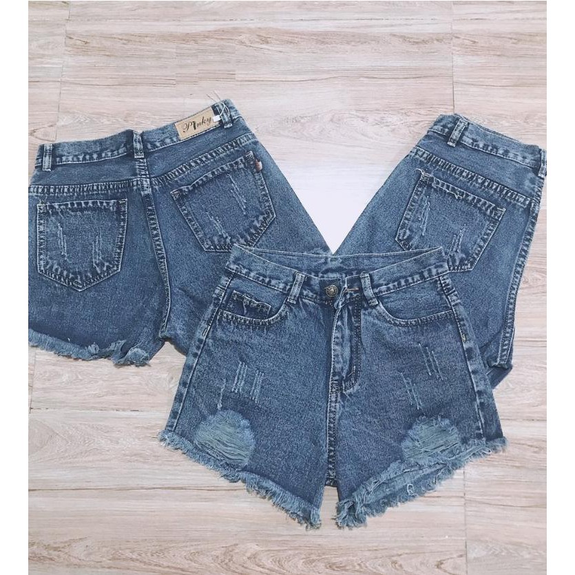 Quần short jean nữ xám vừa rách 2 bên cào 0321IK