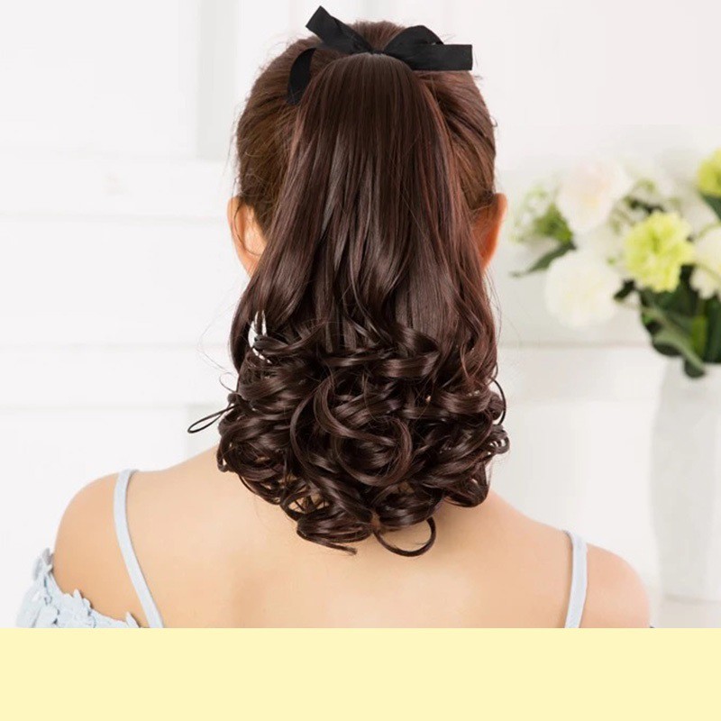 Tóc giả nữ cột xoăn đuôi 38cm