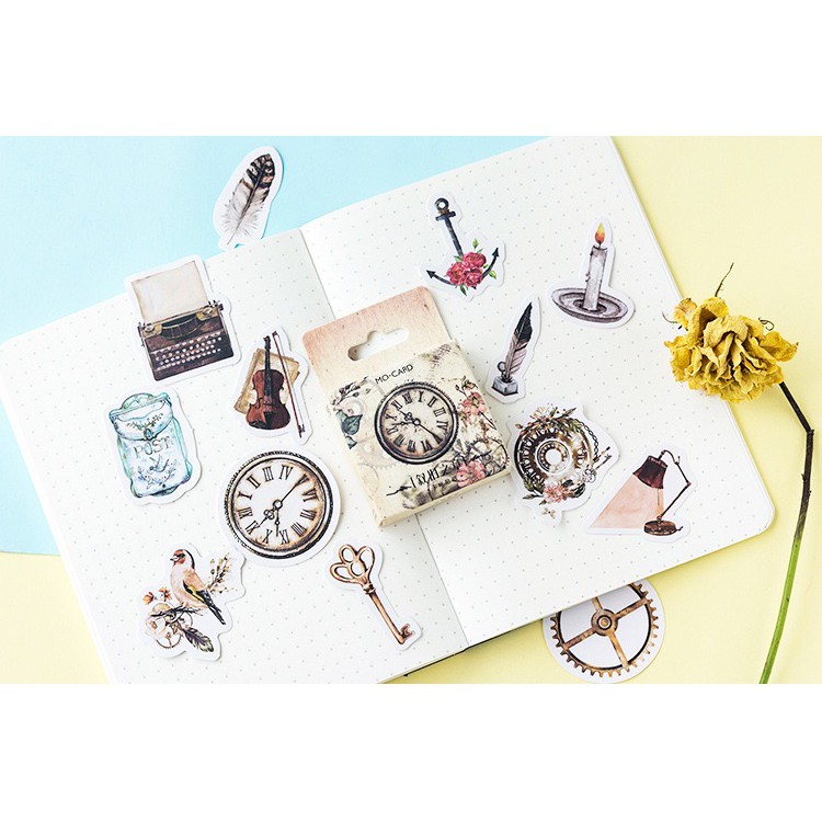 Bộ sticker/ Hình dán Họa Tiết Cổ Điển (45 Hình)