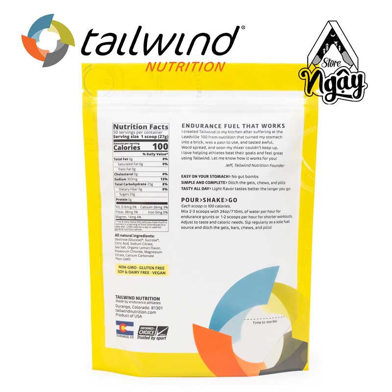 Bột dinh dưỡng thể thao Tailwind Endurance gói 50 serving