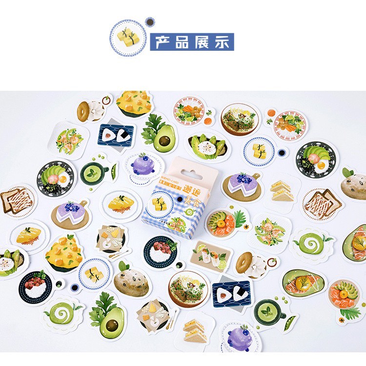 Bộ sticker/ Hình dán Các Loại Món Ăn (46 Hình) - Sticker Sushi
