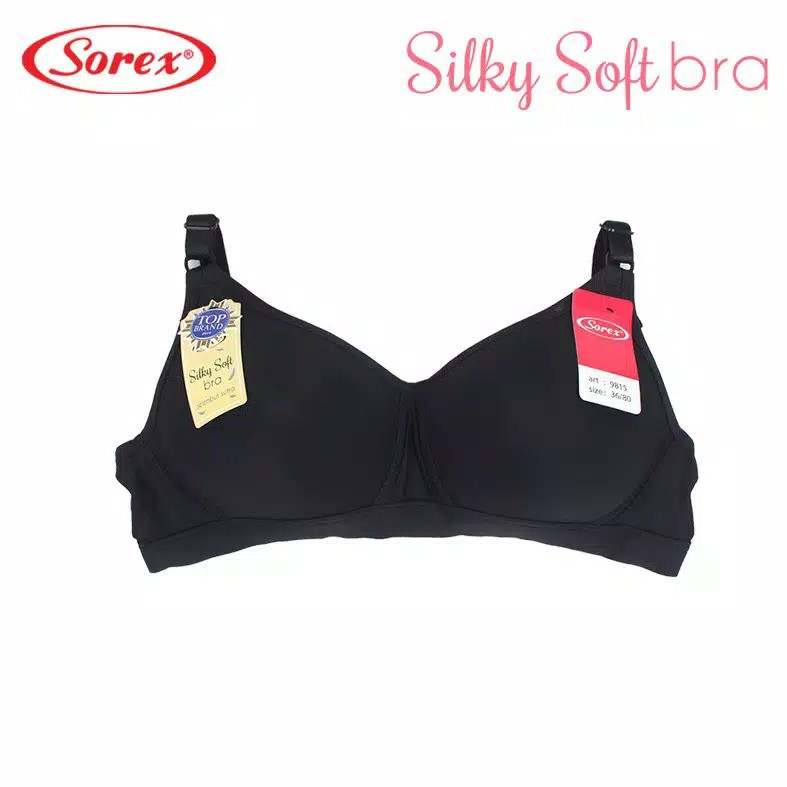 BRA SOREX 9819 Harga 👉 Rp 43.000 Bh sorex tanpa kawat 9819 bahan lembut  dan nyaman dipakai kait 2 tanpa kawat busa tipis size : 34 3