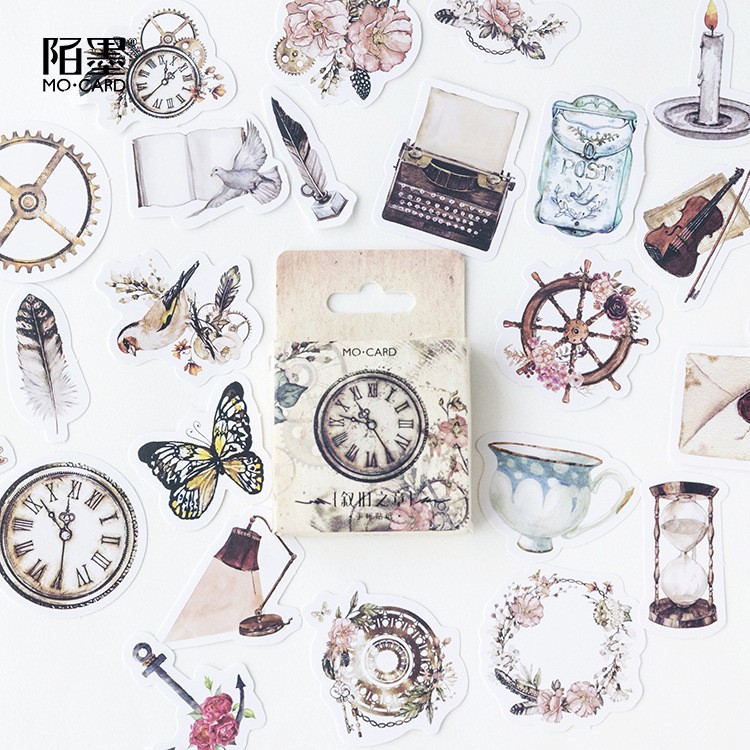 Bộ sticker/ Hình dán Họa Tiết Cổ Điển (45 Hình)