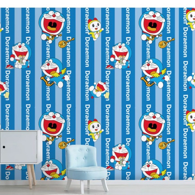 1 mét decal giấy dán tường đô rê mon đô rê mi khổ 45cm keo sẵn bóc dán