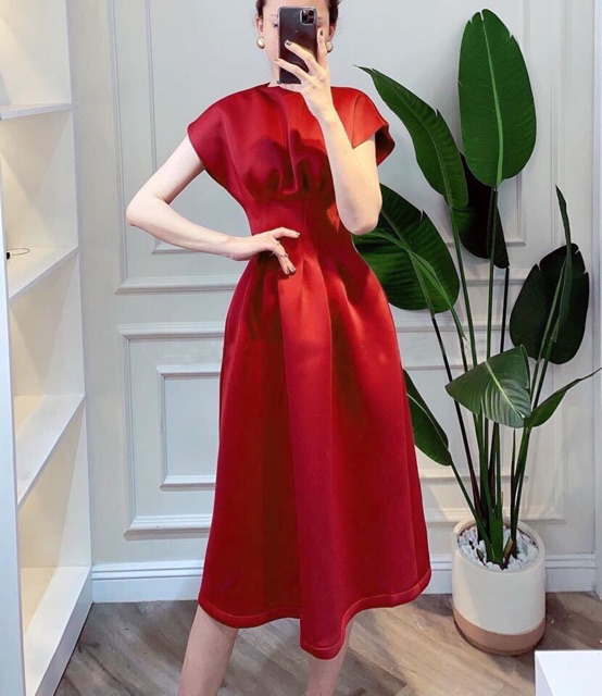 [HCM]Đầm tay con xếp li eo 3 màu (kèm hình thật)