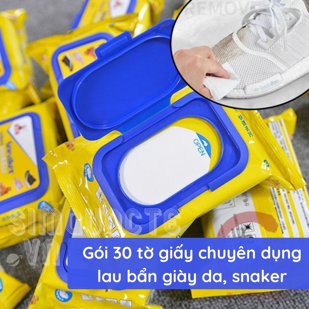 [Bịch 30 tờ] Khăn giấy lau giày sneaker giày da siêu tiện lợi