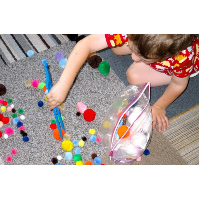 100 Hạt Pompom Nhiều Kích Thước,Màu Sắc