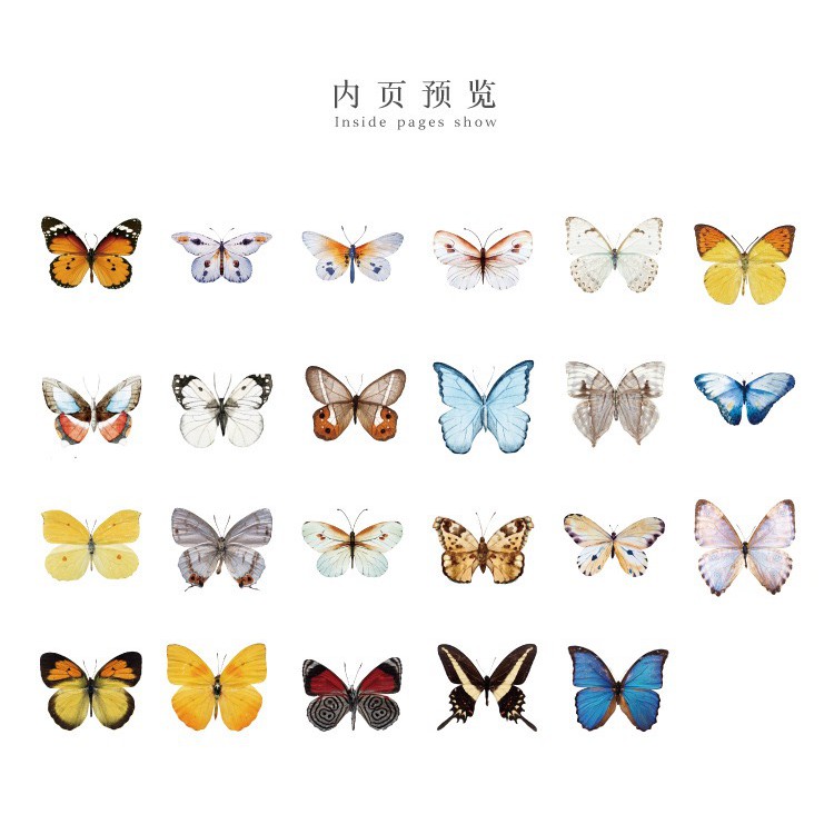 Bộ sticker/ Hình dán Kiểu Dáng Bươm Bướm 3D (46 Hình)