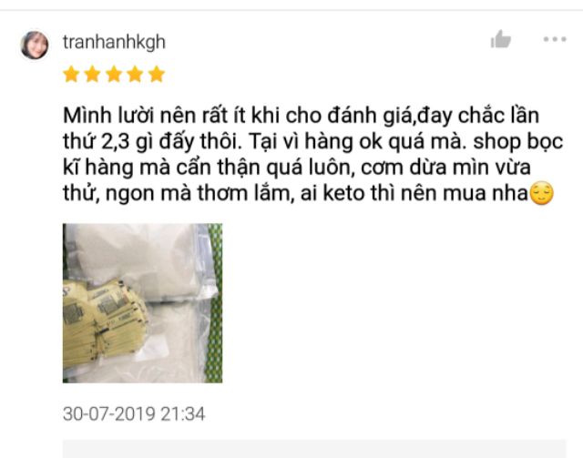 Bột dừa sấy làm bánh keto, das thơm phức