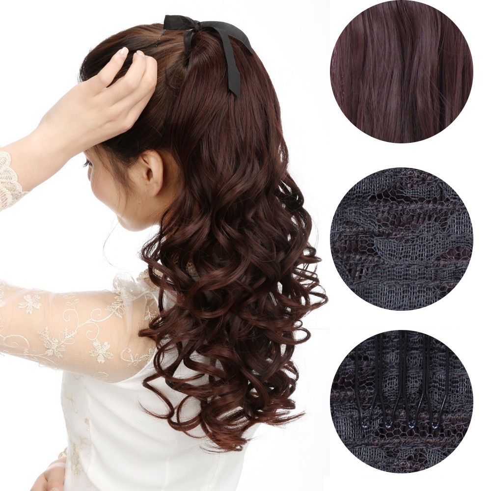 Tóc cột xoăn 50cm C136 😍FREESHIP😍 cột tóc giả nữ, buộc tóc giả, đuôi cột tóc giả xoăn dài, đuôi tóc giả thời trang
