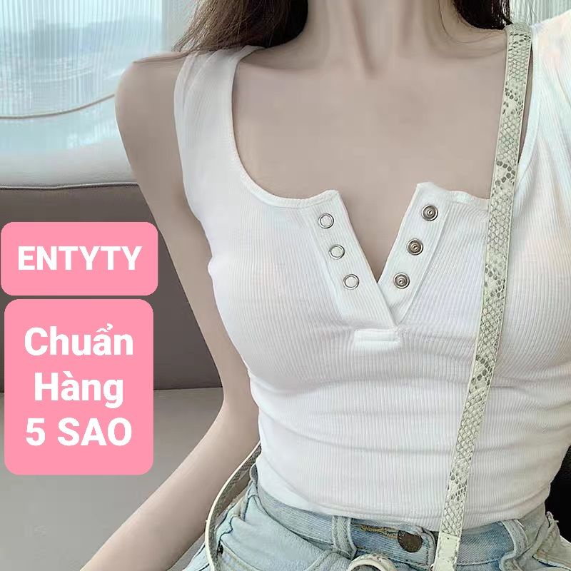 Áo Ba Lỗ Cúc Bấm A4BLCB Chất Thun Gân Croptop