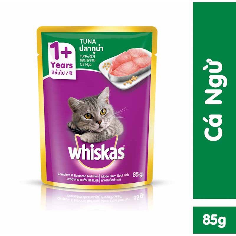 [Hoàn Tiền 10%] Pate whiskas cho mèo mọi lứa tuổi gói 85gr đủ vị