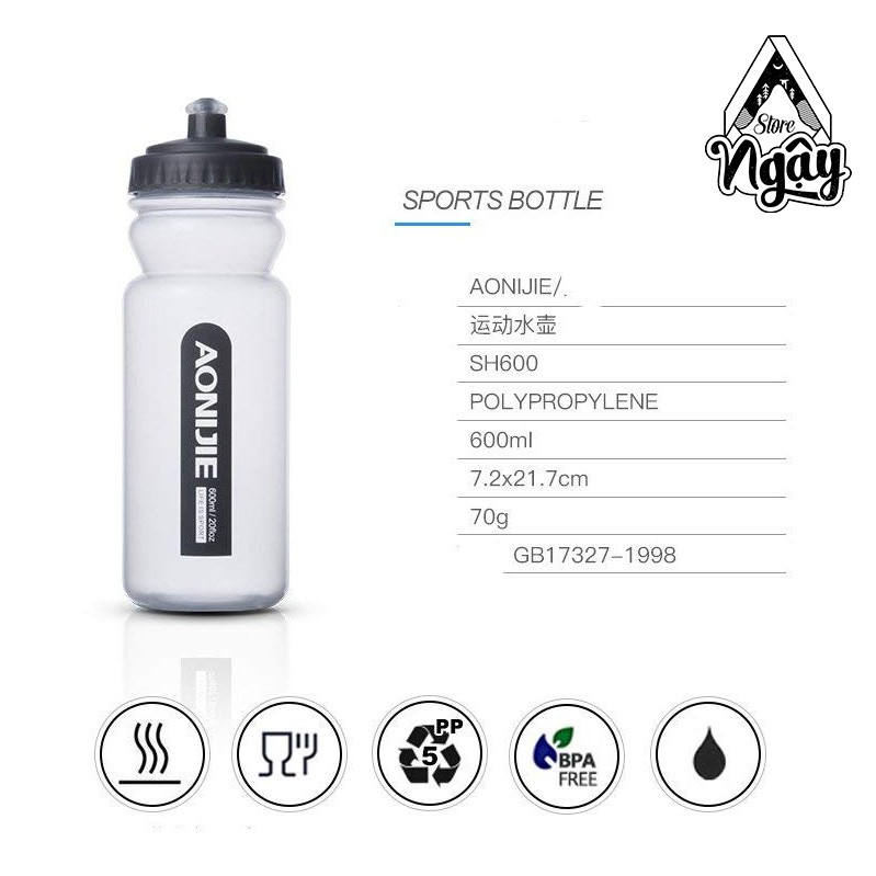 Bình nước thể thao Aonijie 600ml