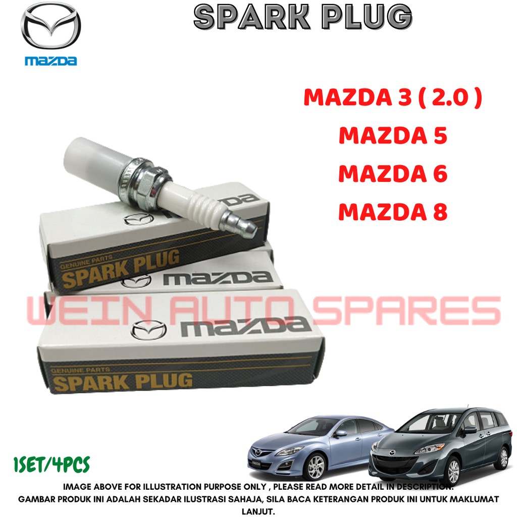 GENUINE MAZDA PARTS SPARK PLUG FOR MAZDA 3 (2.0) , MAZDA 5/6/8 (1SET ...