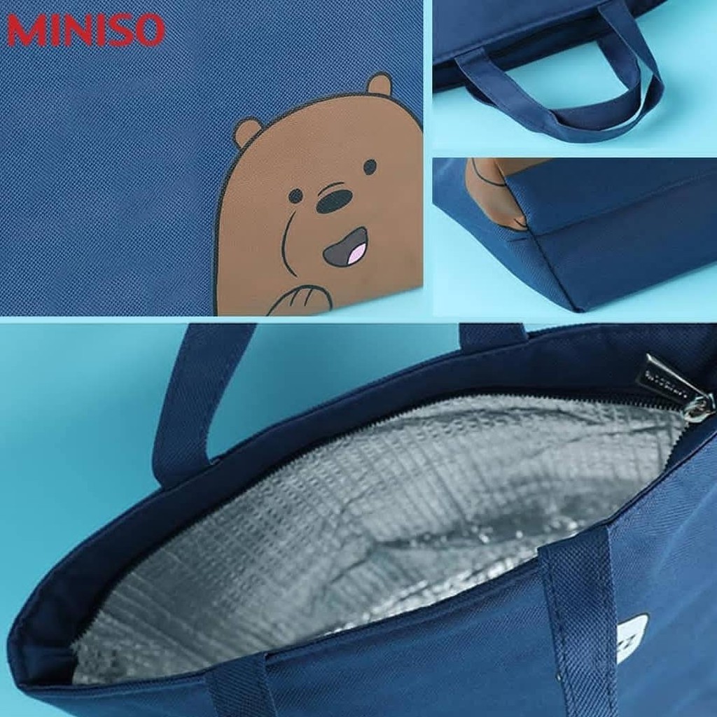 Miniso official We Bare Bears Lunch bag / tas bekal / bento bag