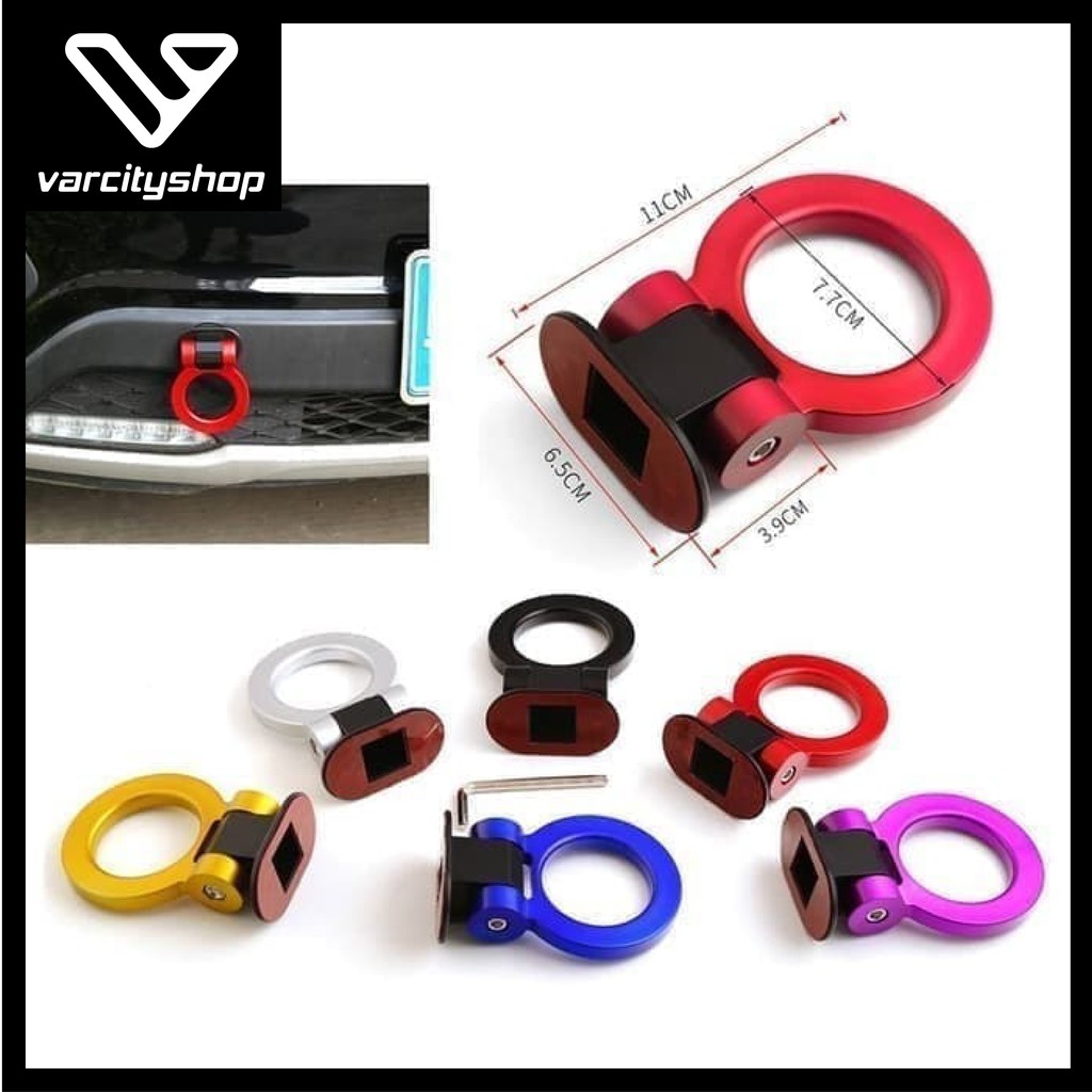 Car Truck SUV Red Ring Track Racing Style Tow Hook Look Decoration Universal