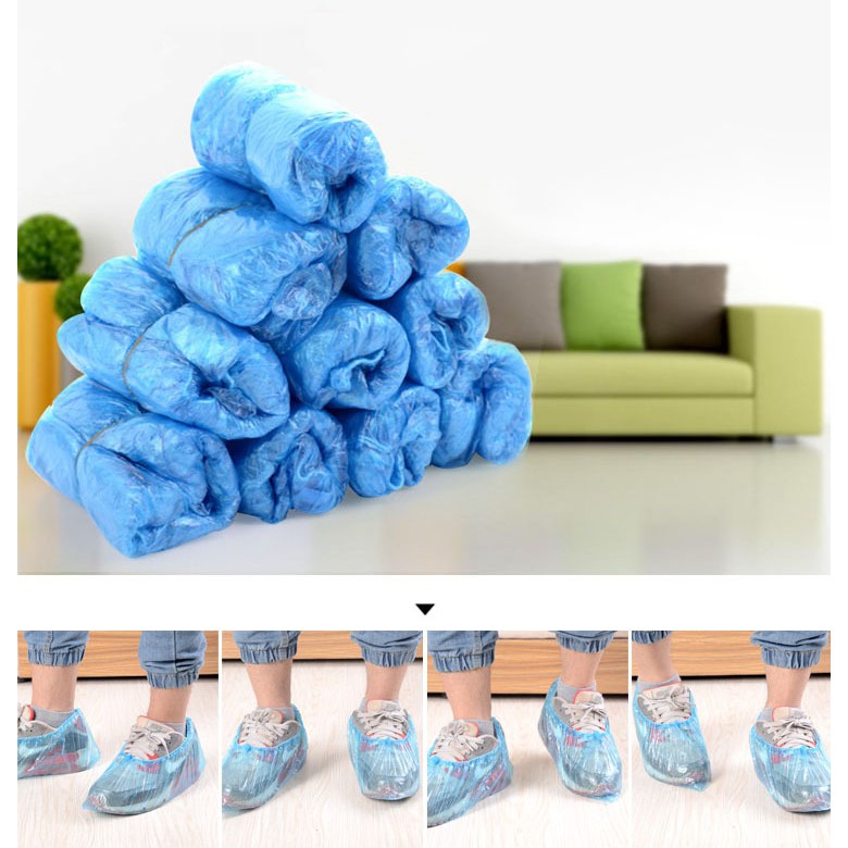 Set 100 bao nilon bọc giày dép đi mưa