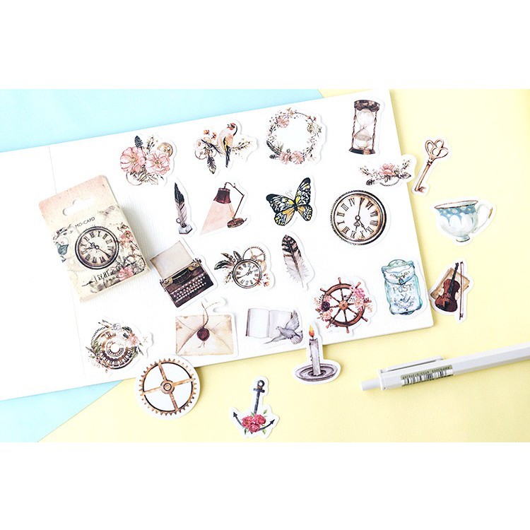 Bộ sticker/ Hình dán Họa Tiết Cổ Điển (45 Hình)