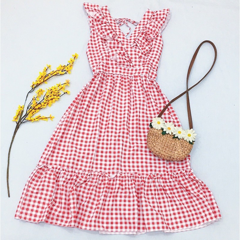 [HCM]Maxi caro đỏ phối bèo (kèm hình thật)