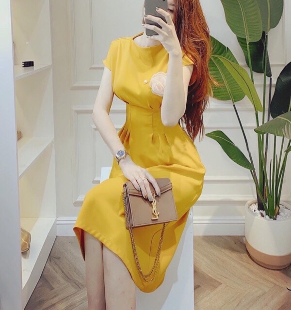 [HCM]Đầm tay con xếp li eo 3 màu (kèm hình thật)