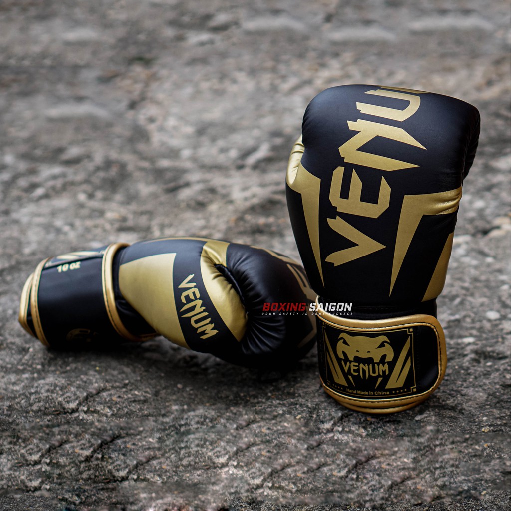 Găng tay Boxing Venum Elite – Black Gold