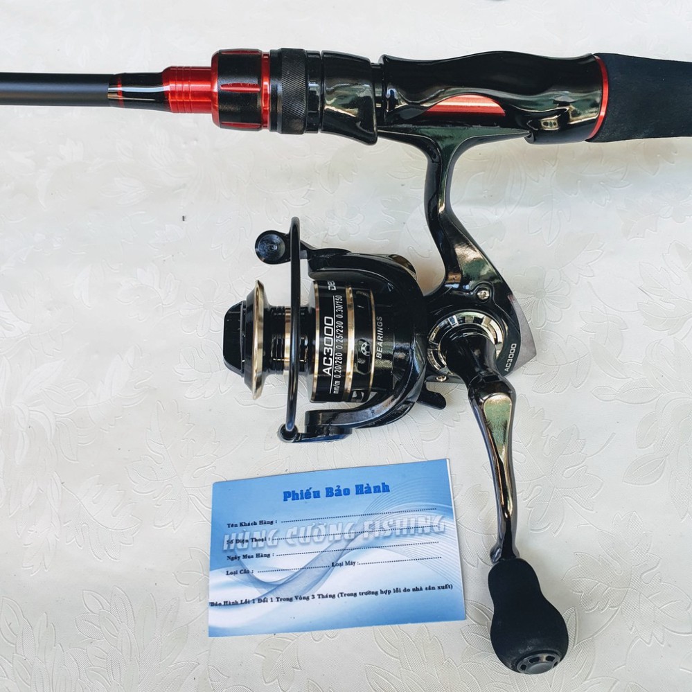Bộ cần câu lure 1 ngọn đỏ 🔰 gía rẻ🔰 bộ máy đứng