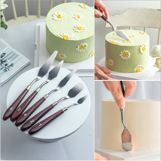 Bộ 5 dụng cụ phết trang trí tạo hình và làm mịn bánh kem