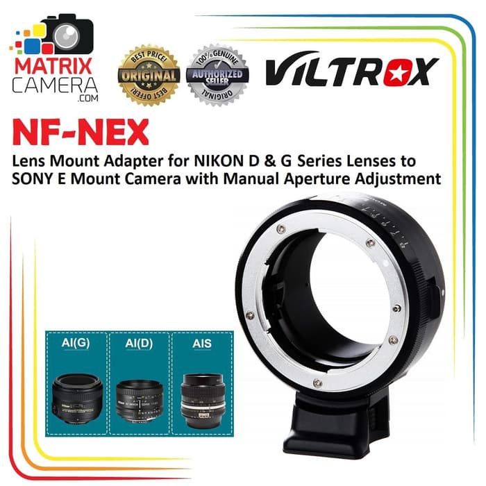Viltrox NF-NEX Lensa Mount Adapter Nikon Lens to Sony E Mount