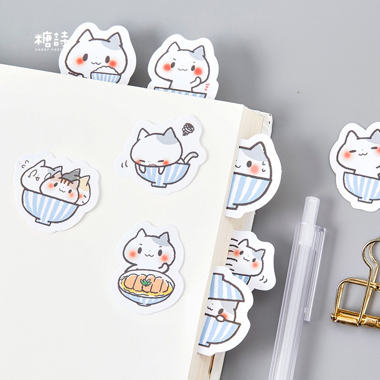 Bộ sticker/ Hình dán Mèo Dễ Thương (45 Hình)