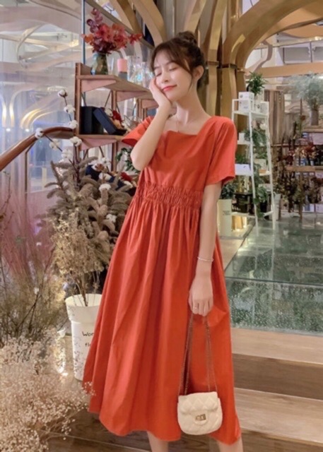 [HCM][Mã FATHANG5 giảm 10K đơn 50K] Đầm suông mint nơ sau