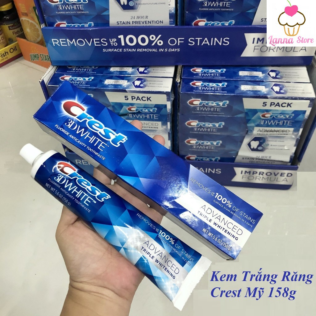[HÀNG CHUẨN CHẤT LƯỢNG] KEM ĐÁNH RĂNG CREST 3D WHITE ADVANCED TRẮNG RĂNG VƯỢT TRỘI 147Gr - MỸ