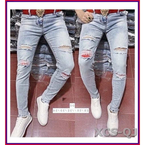 Quần jean nam cao cấp superme xanh 2000 không xù lông, không ra màu, chất giãn tốt p2-1