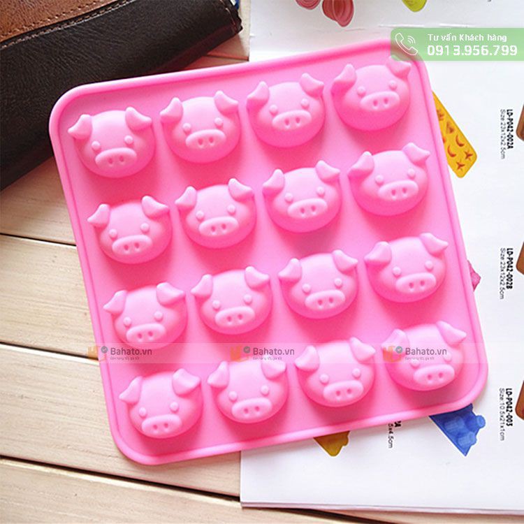[HCM]Khuôn Silicon hình mặt heo Đổ Socola/ Thạch/ Đá/ Kẹochipchip/ Pudding