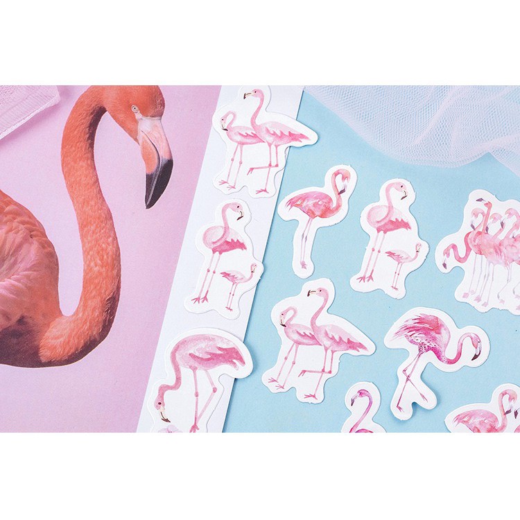 Bộ sticker/ Hình dán Kiểu Dáng Chim Hồng Hạc (46 Hình)