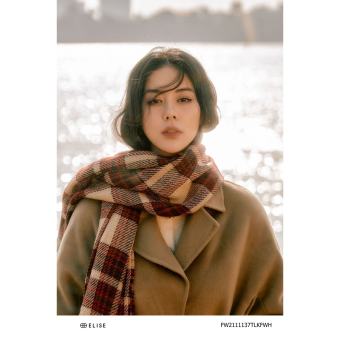 Áo khoác dạ lông cừu xẻ tà hai bên thiết kế Elise FW2103117OCWLGE