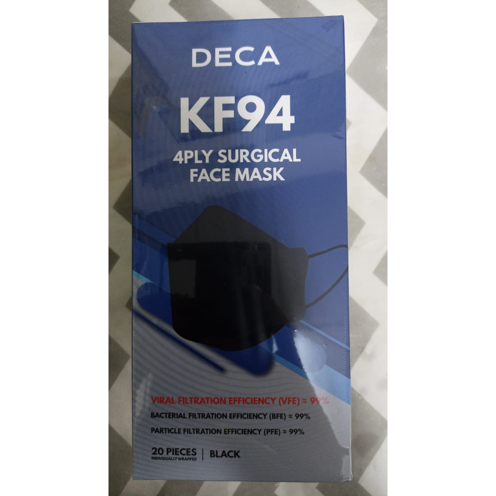 DECA KF94 4PLY SURGICAL DISPOSABLE ADULT FACE (WHITE)20S Lazada