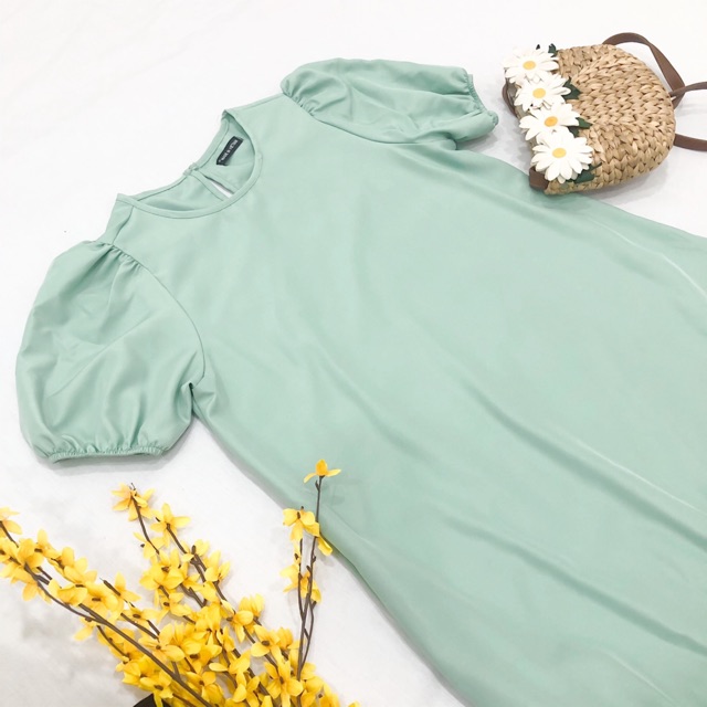 [HCM][Mã FATHANG5 giảm 10K đơn 50K] Đầm mint đuôi cá viền bèo (kèm hình thật)