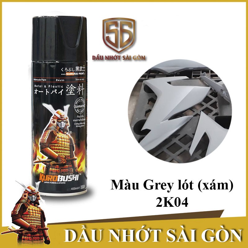 Samurai 2K04 - Chai Sơn Xịt Sơn Xe Máy Lót xám ( Grey )