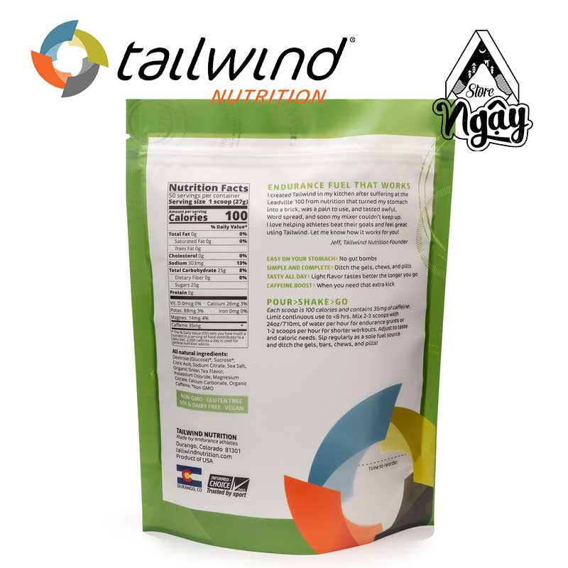Bột dinh dưỡng thể thao Tailwind Endurance gói 50 serving