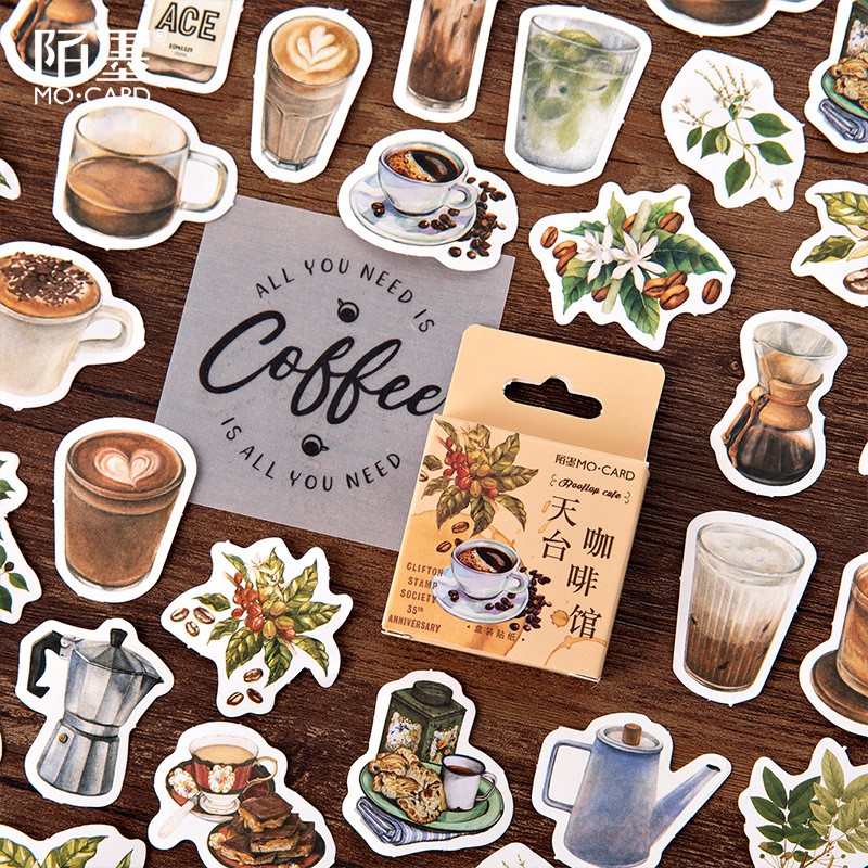 Bộ sticker/ Hình dán Các Loại Coffee