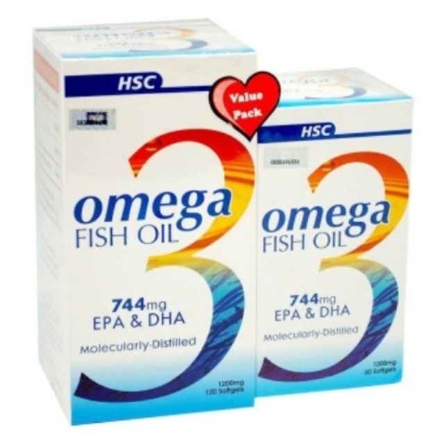 HSC Omega3s Fish oil 120s+60s Lazada