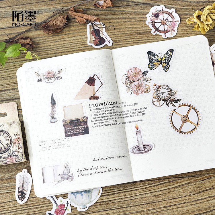 Bộ sticker/ Hình dán Họa Tiết Cổ Điển (45 Hình)