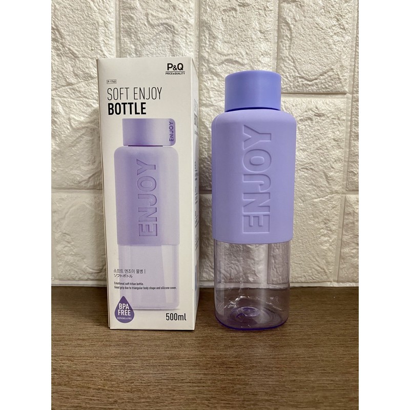 Bình nước nhựa soft enjoy lock&lock p-1740 dung tích 500ml có 4 màu hàng p&q